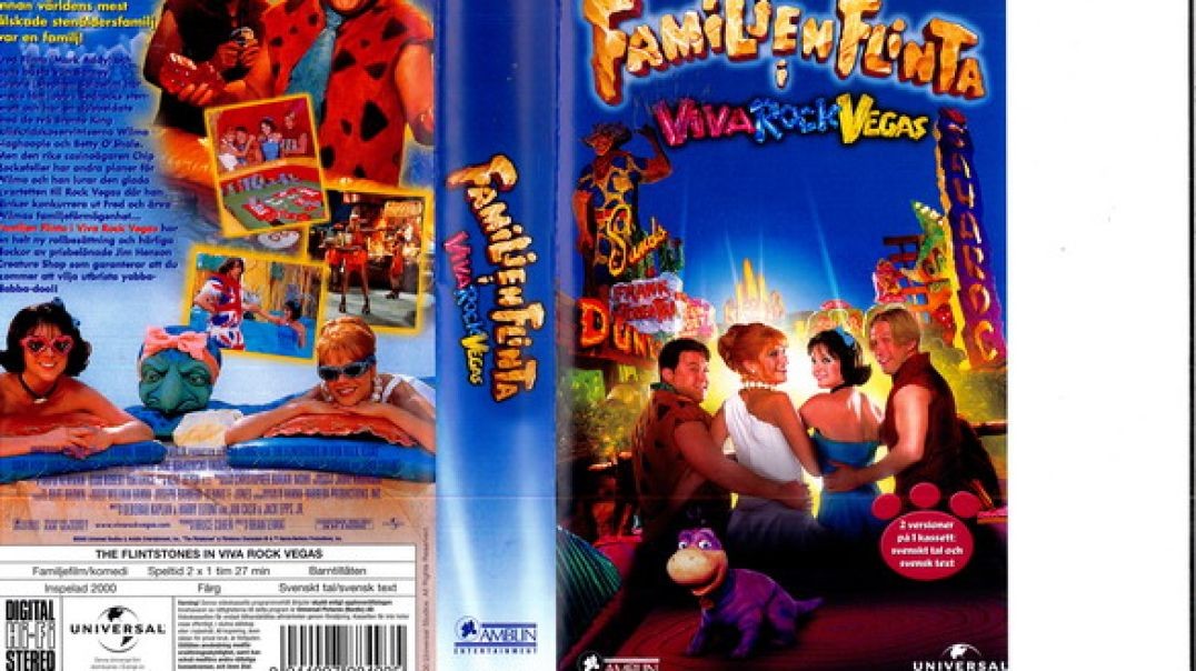 ⁣Tecknat Barn Svenska:Familjen Flinta i Viva Rock Vegas (2000) VHSRIPPEN (Svenska) Hela Filmen (4D)